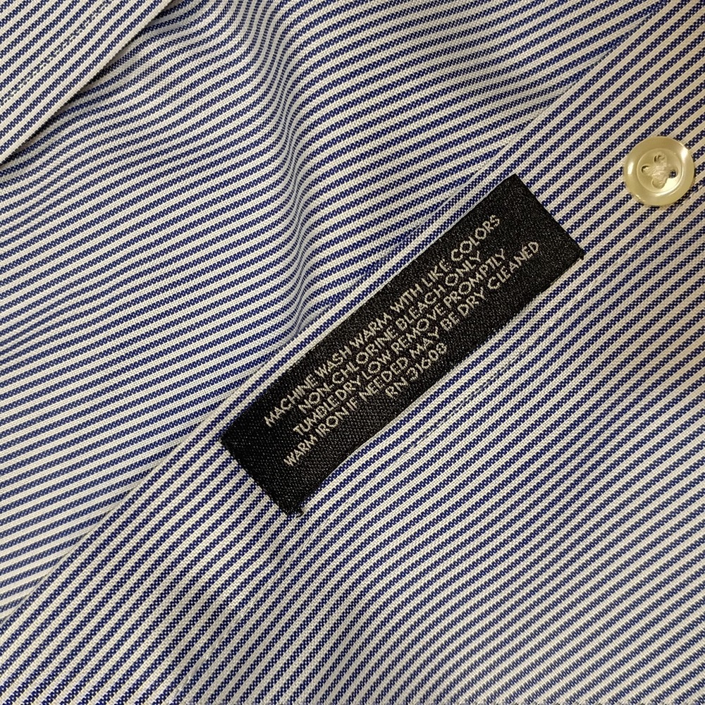 Jos. A. Bank Traveler's Collection Men Dress Shirt Blue Pinstripe 16 33‎ Preppy - Picture 3 of 7